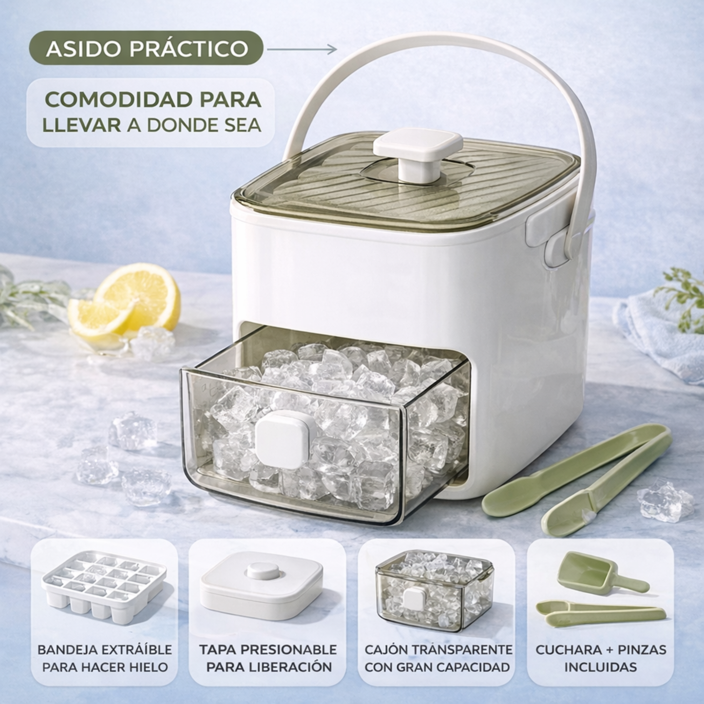 MELNERO — Molde para cubitos de hielo de 48 rejillas